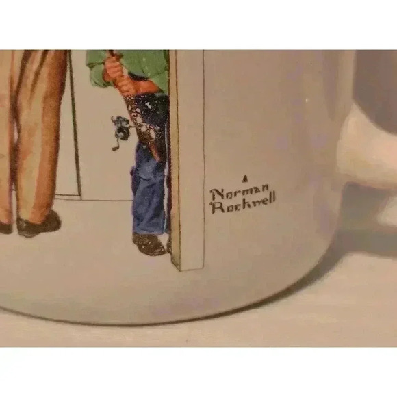 Norman Rockwell Mugs Set of 4 White - Picture 8 of 16